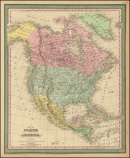 98-North America Map By Thomas, Cowperthwait & Co.