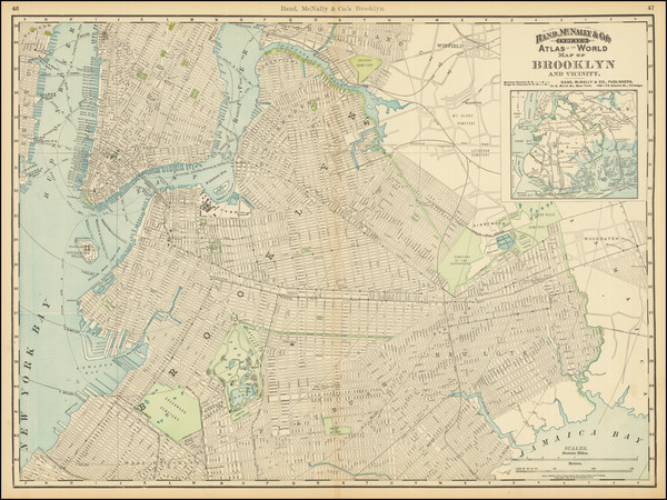 96-New York City Map By Rand McNally & Company