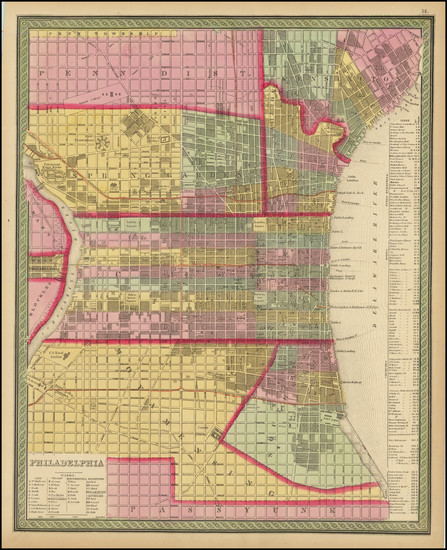 3-Philadelphia Map By Thomas, Cowperthwait & Co.