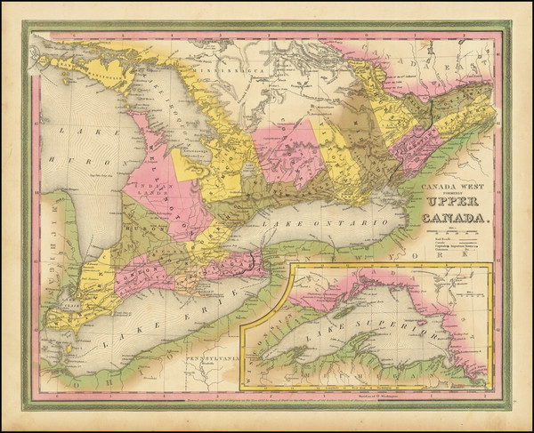 40-Michigan and Eastern Canada Map By Henry Schenk Tanner