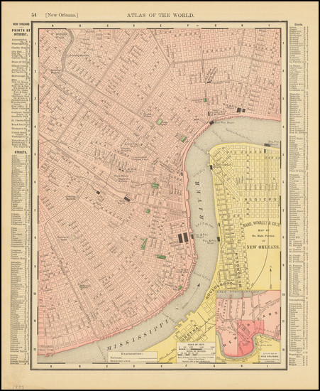 33-New Orleans Map By Rand McNally & Company