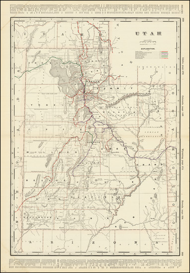 47-Utah and Utah Map By George F. Cram