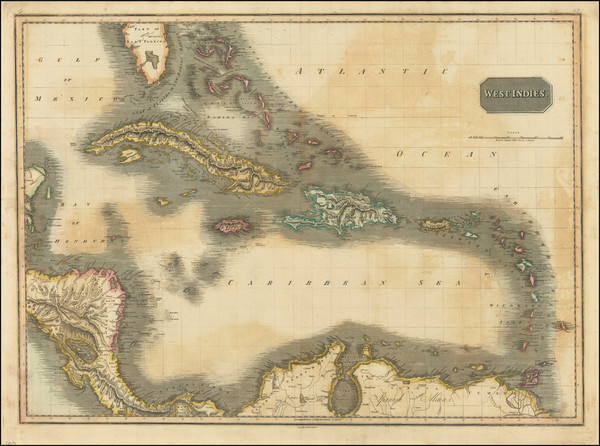 85-Florida, Caribbean and Central America Map By John Thomson