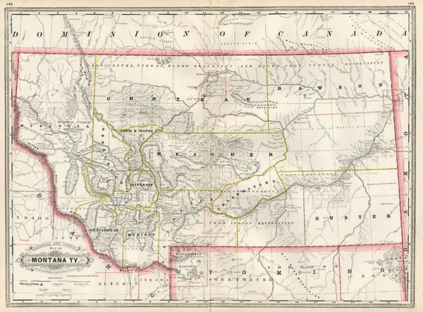 53-Plains and Rocky Mountains Map By George F. Cram