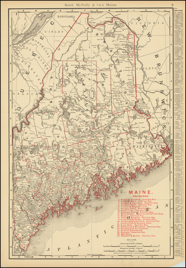82-Maine Map By Rand McNally & Company