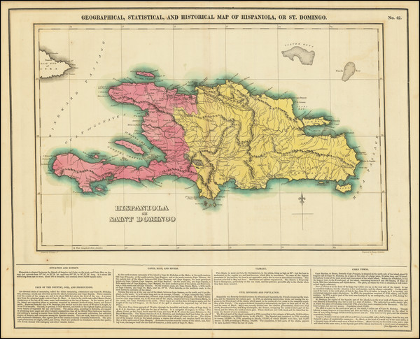 50-Hispaniola Map By Henry Charles Carey  &  Isaac Lea