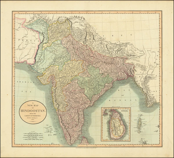 63-India Map By John Cary