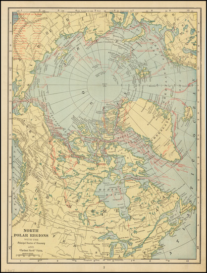 2-Polar Maps Map By George F. Cram