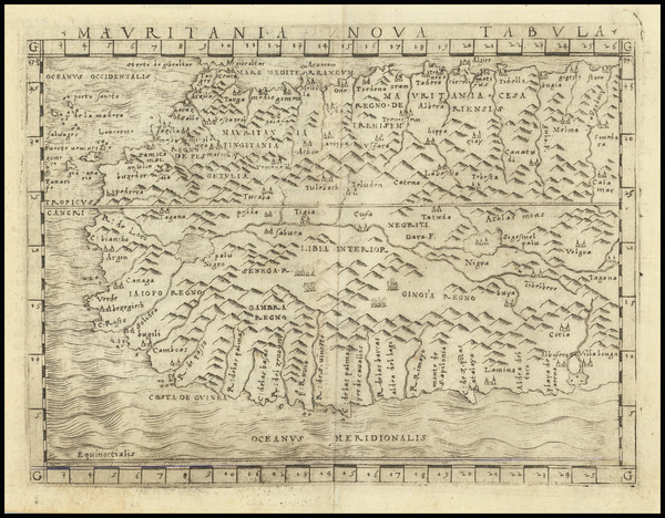 99-North Africa and West Africa Map By Giacomo Gastaldi