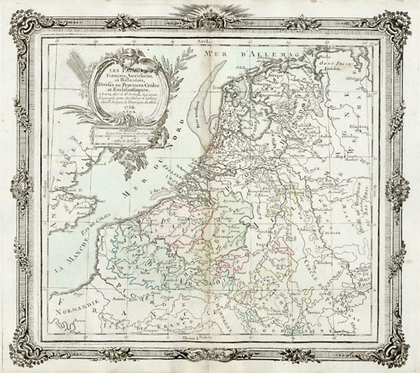 36-Europe and Netherlands Map By Louis Brion de la Tour