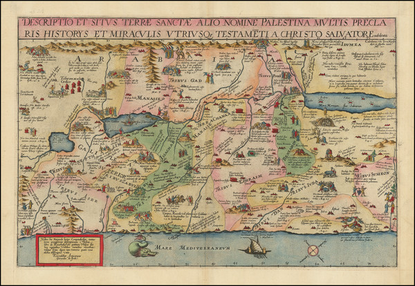 72-Holy Land Map By Gerard de Jode