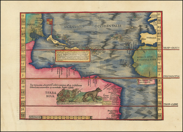 85-Atlantic Ocean, North America, South America and America Map By Lorenz Fries