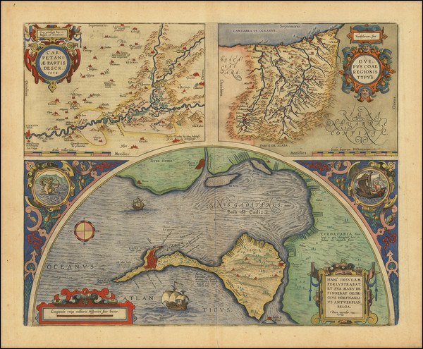 78-Spain Map By Abraham Ortelius