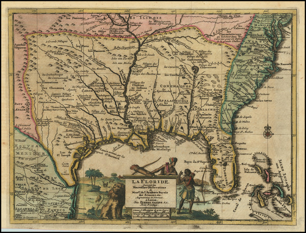 0-Florida, South, Southeast and Texas Map By Pieter van der Aa