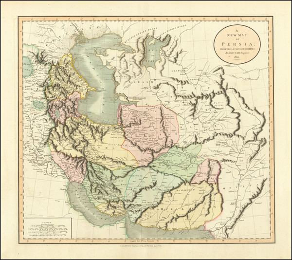 54-Middle East and Persia & Iraq Map By John Cary