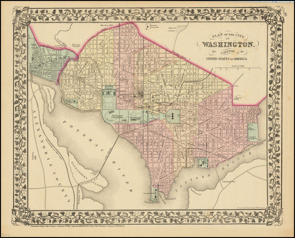 15-Washington, D.C. Map By Samuel Augustus Mitchell Jr.