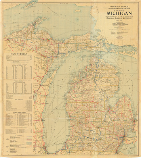 89-Michigan Map By Michigan Railroad Commission