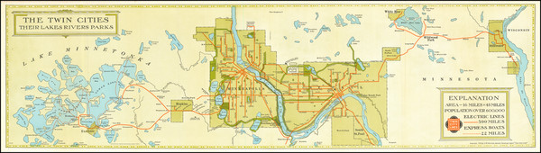 23-Minnesota Map By Twin City Lines / A. Warnock