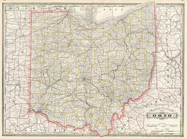 97-Midwest Map By George F. Cram