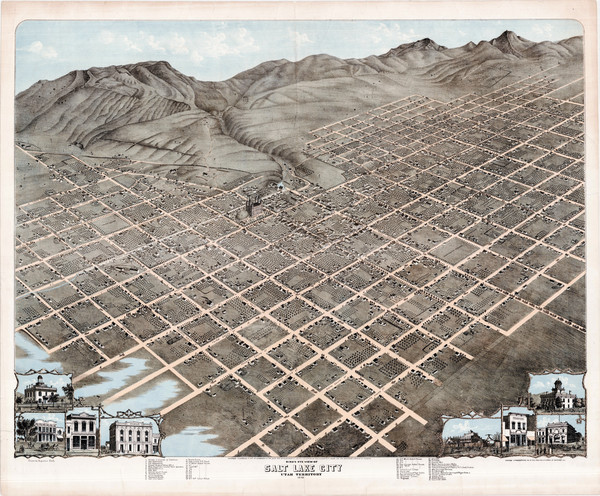 38-Utah and Utah Map By Augustus Koch