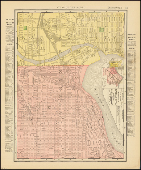 84-Kansas and Missouri Map By Rand McNally & Company