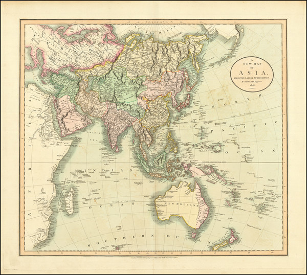 16-Asia, Australia & Oceania and Oceania Map By John Cary