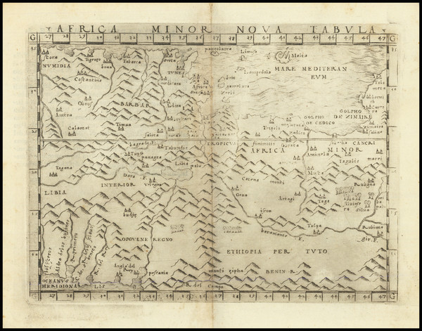 37-North Africa Map By Giacomo Gastaldi