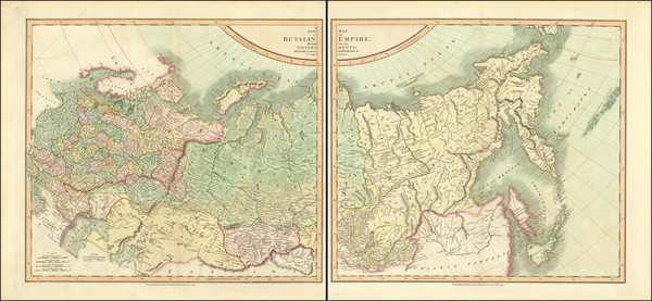 42-Russia and Russia in Asia Map By John Cary