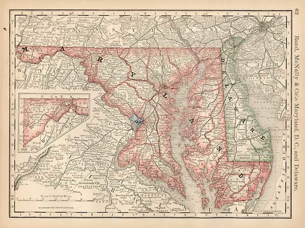 96-Mid-Atlantic Map By Rand McNally & Company