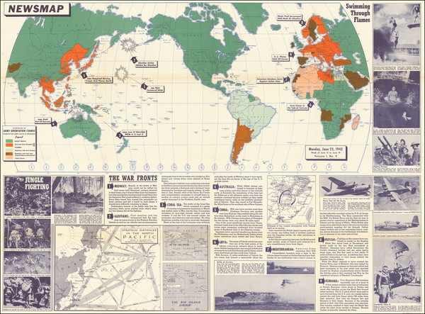 87-World and World War II Map By United States GPO