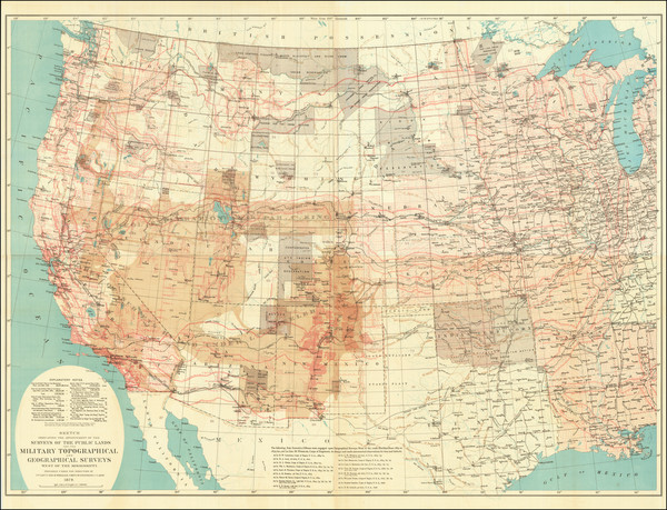 25-United States, Texas, Plains, Southwest, Rocky Mountains and California Map By George M. Wheele