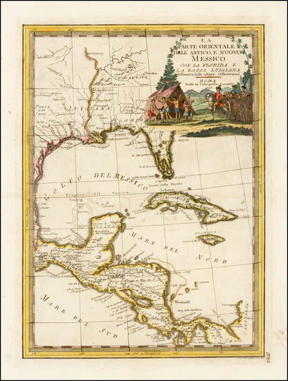 30-Florida, South, Southeast, Texas and Central America Map By Giovanni Maria Cassini