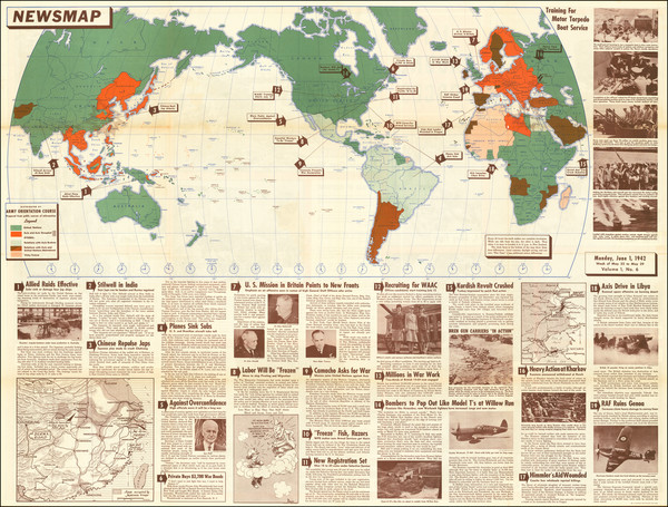 2-World, World and World War II Map By United States GPO