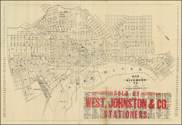 86-Virginia Map By West, Johnston & Co.