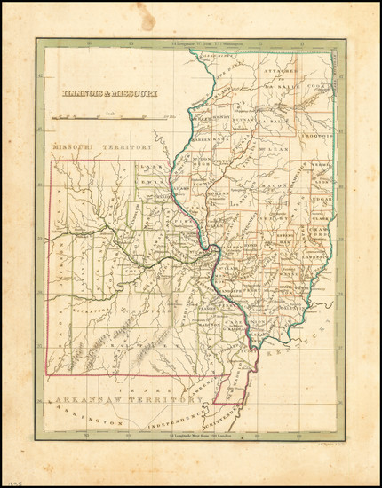 4-Illinois and Missouri Map By Thomas Gamaliel Bradford