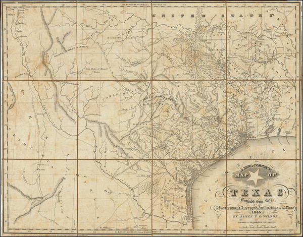 59-Texas Map By James T. D. Wilson / R.W. Fishbourne