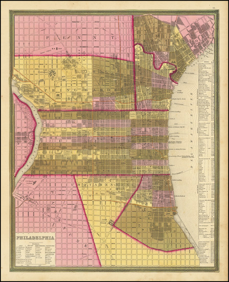 67-Philadelphia Map By Samuel Augustus Mitchell