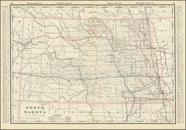 39-North Dakota Map By George F. Cram