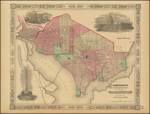 78-Washington, D.C. Map By Alvin Jewett Johnson  &  Benjamin P Ward