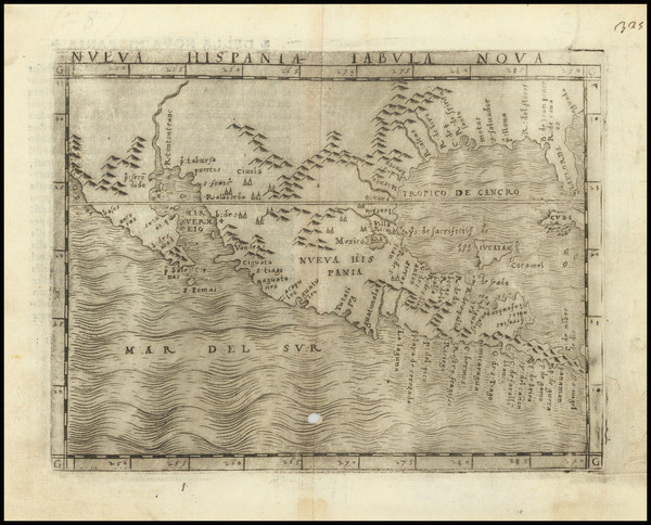 87-Florida, South, Texas, Southwest, Mexico and Baja California Map By Giacomo Gastaldi