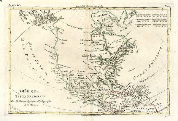 36-North America Map By Rigobert Bonne