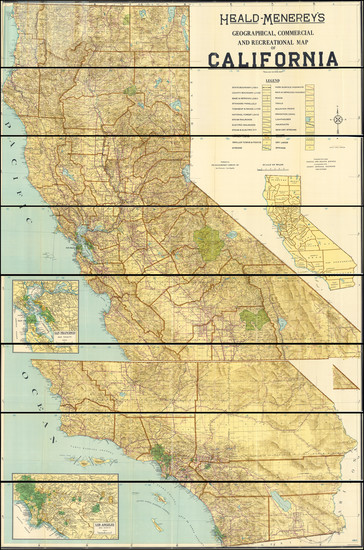 74-California Map By Heald-Menerey Company, Inc. / Ralph P. Heald
