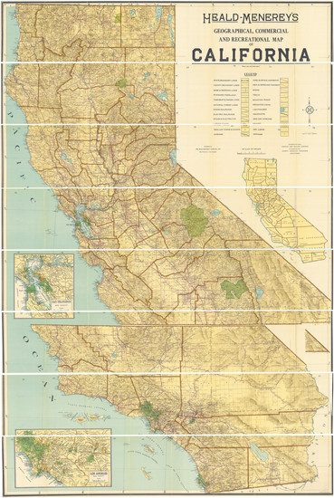 55-California Map By Heald-Menerey Company, Inc. / Ralph P. Heald