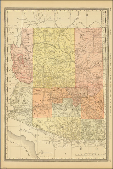 89-Arizona Map By William Rand  &  Andrew McNally