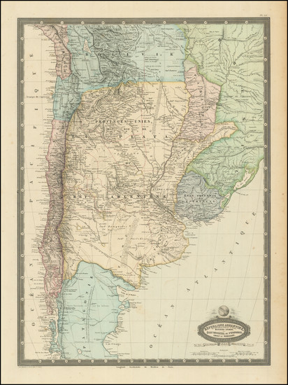 64-Argentina and Chile Map By F.A. Garnier