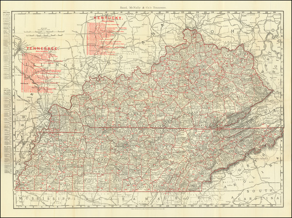 15-Kentucky and Tennessee Map By Rand McNally & Company