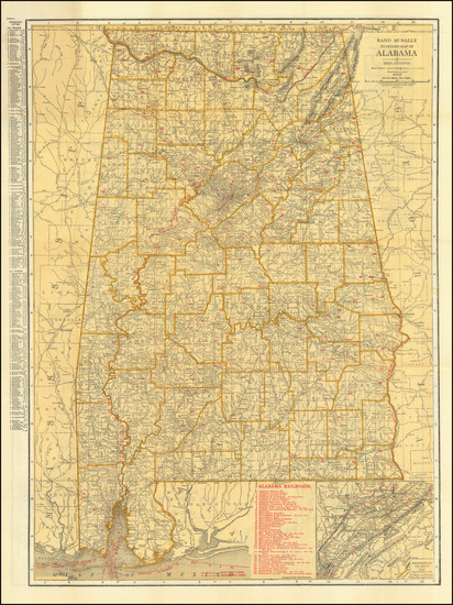 18-Alabama Map By Rand McNally & Company