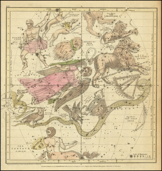 90-Celestial Maps Map By Elijah J. Burritt