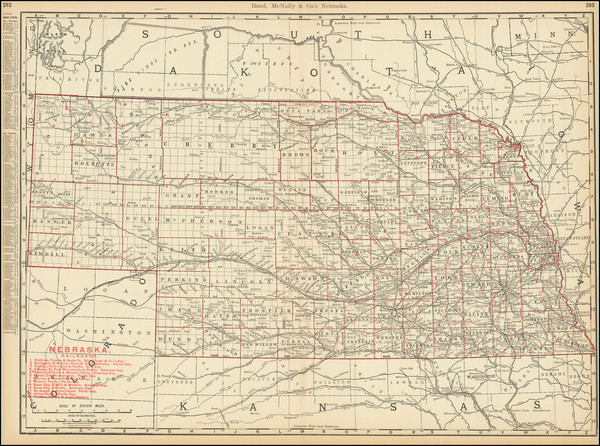 67-Nebraska Map By Rand McNally & Company