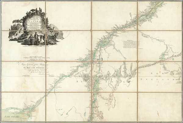 96-Vermont, New York State, American Revolution and Eastern Canada Map By William Faden